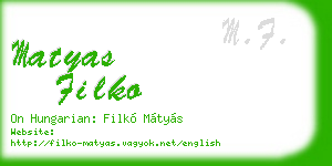 matyas filko business card